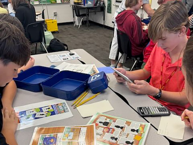 Students working on a project